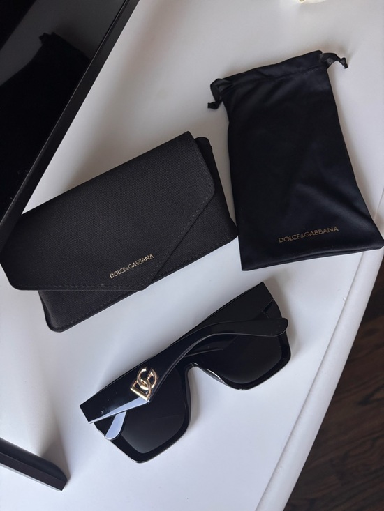 Dolce & Gabbana Black Sunglasses with Gold DG Women’s DG4438 55MM - Picture 8 of 10